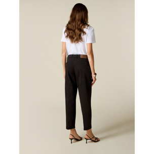 Oltre - Pantaloni chinos misto cotone - Nero