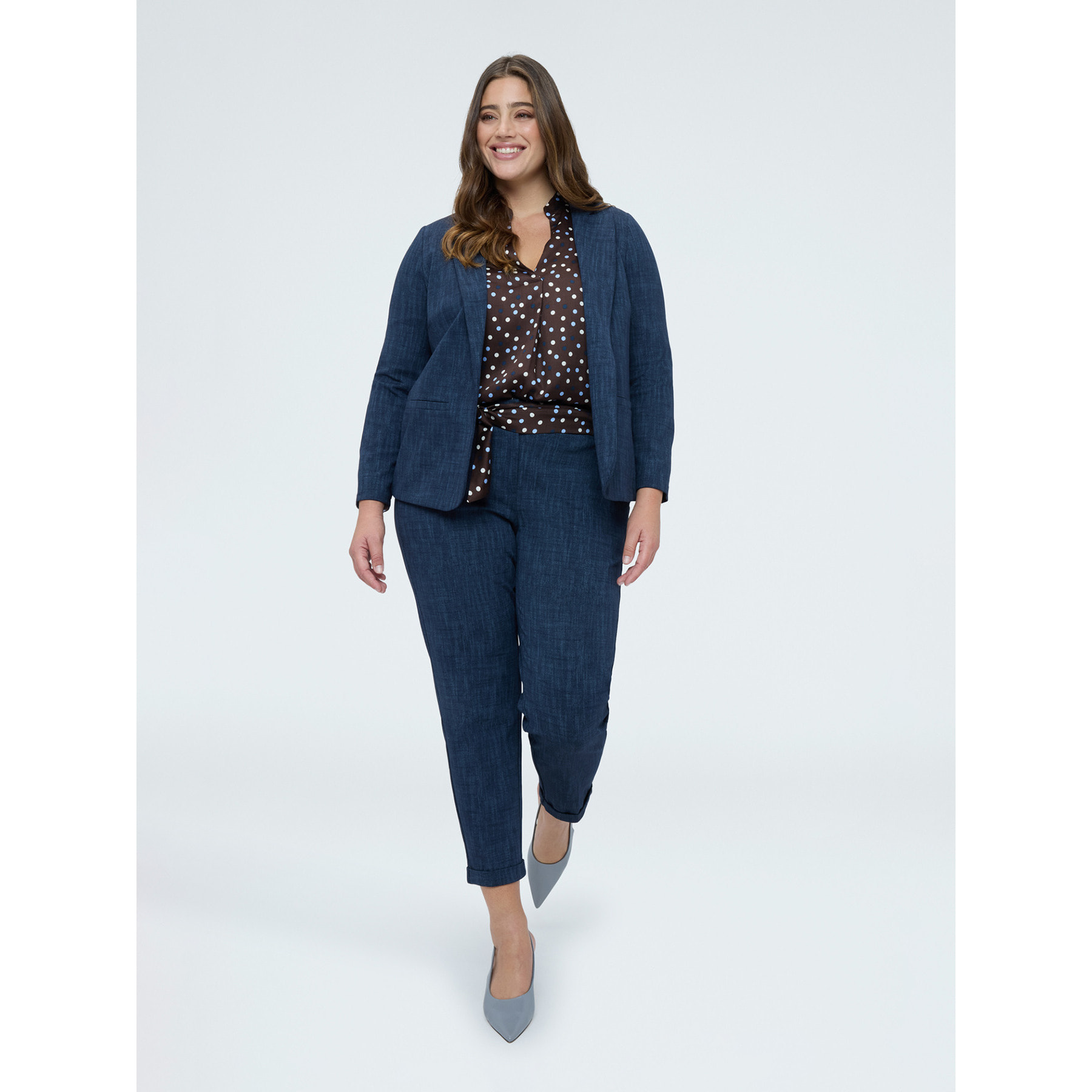 Fiorella Rubino - Pantaloni Carrot Fit in Punto Milano - Blu