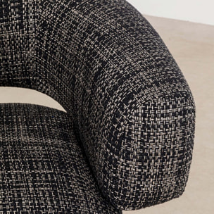 Fauteuil pivotant Maye Bow noir et blanc Kare Design