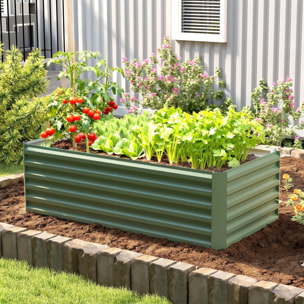 Jardinière surélevée en acier galvanisé fond ouvert vert clair