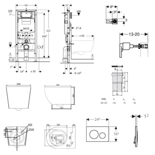 Duofix pack WC bâti-support + WC suspendu sans bride Ceramia PixL avec abattant SoftClose + plaque (GEDCEPXBMT04-FR)
