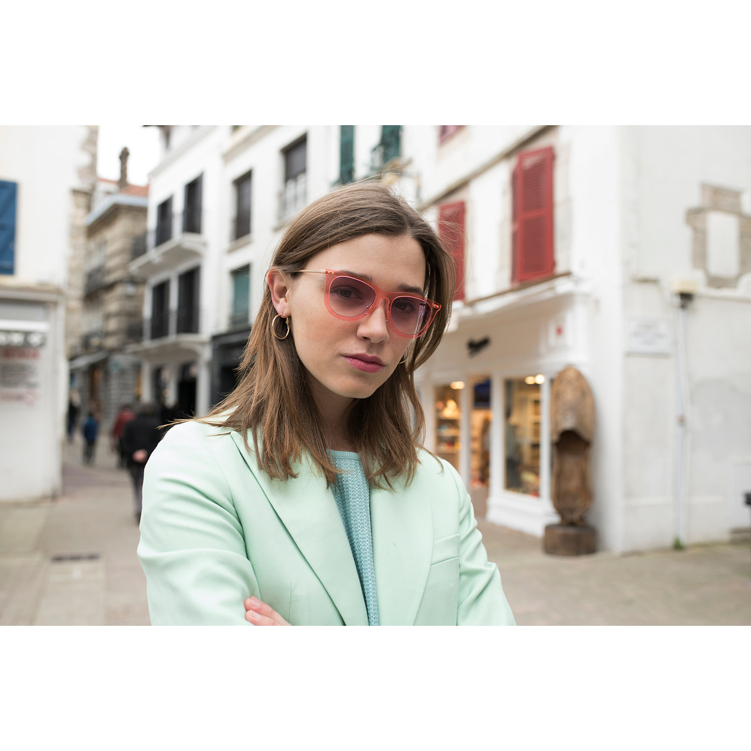 Gafas de sol PALO ALTO ARLES - Rosa transparente / Violeta degradado y patilla de metal dorado mate