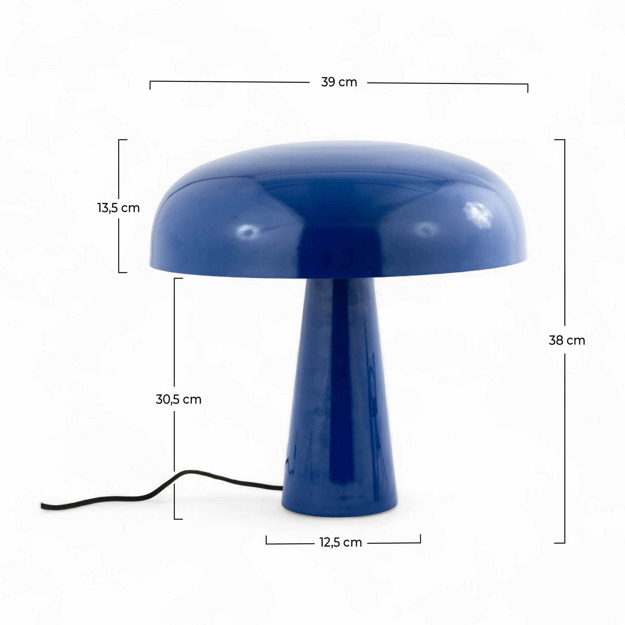 Lampe à poser en métal bleu foncé - Livia