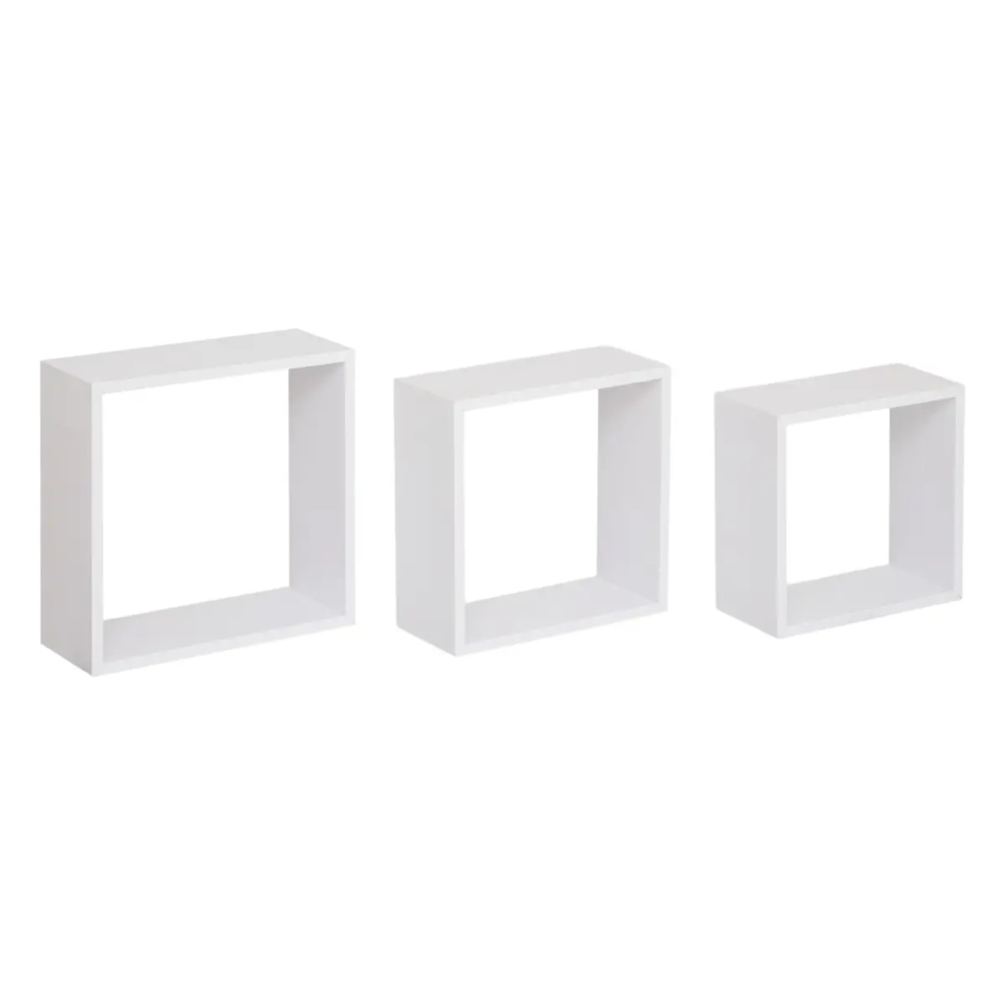 3 grandes étagères murales "Fixy" cube blanc