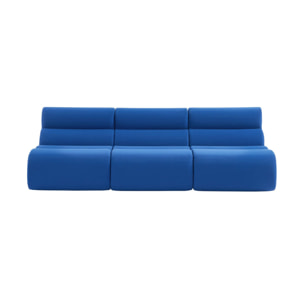 Lot de 3 chauffeuses tissu 1 place bleu électrique - L 81 x P 99 x H 75cm - Nova