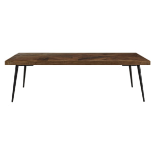 KIARA - Table basse rect. 135x70cm bois recyclé pieds métal
