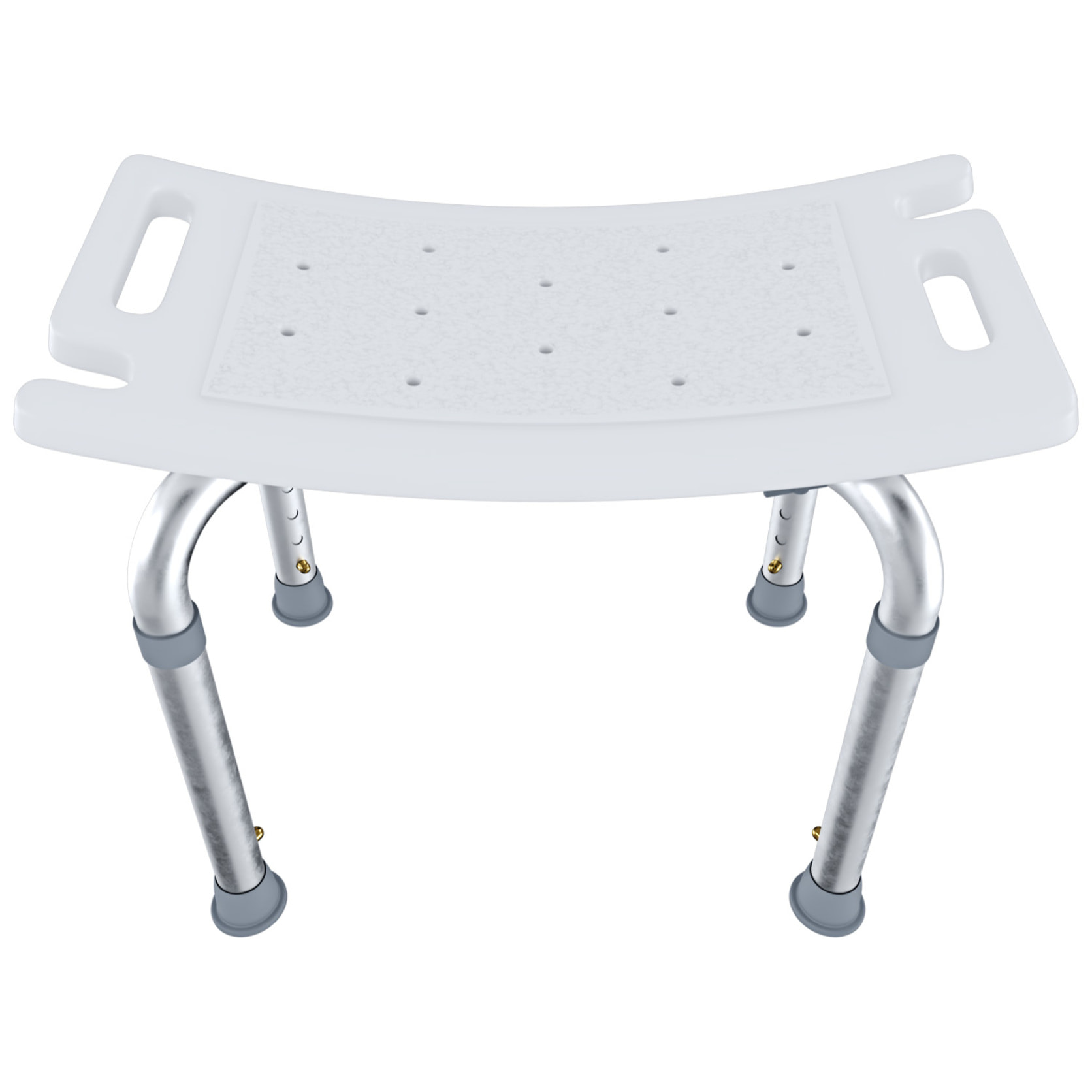 Sgabello Doccia Sedile Vasca Da Bagno Altezza Regolabile In 6 Posizioni Piedini Antiscivolo Portata Max 120 Kg 50 x 30 Cm Bianco