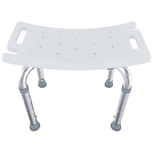 Sgabello Doccia Sedile Vasca Da Bagno Altezza Regolabile In 6 Posizioni Piedini Antiscivolo Portata Max 120 Kg 50 x 30 Cm Bianco