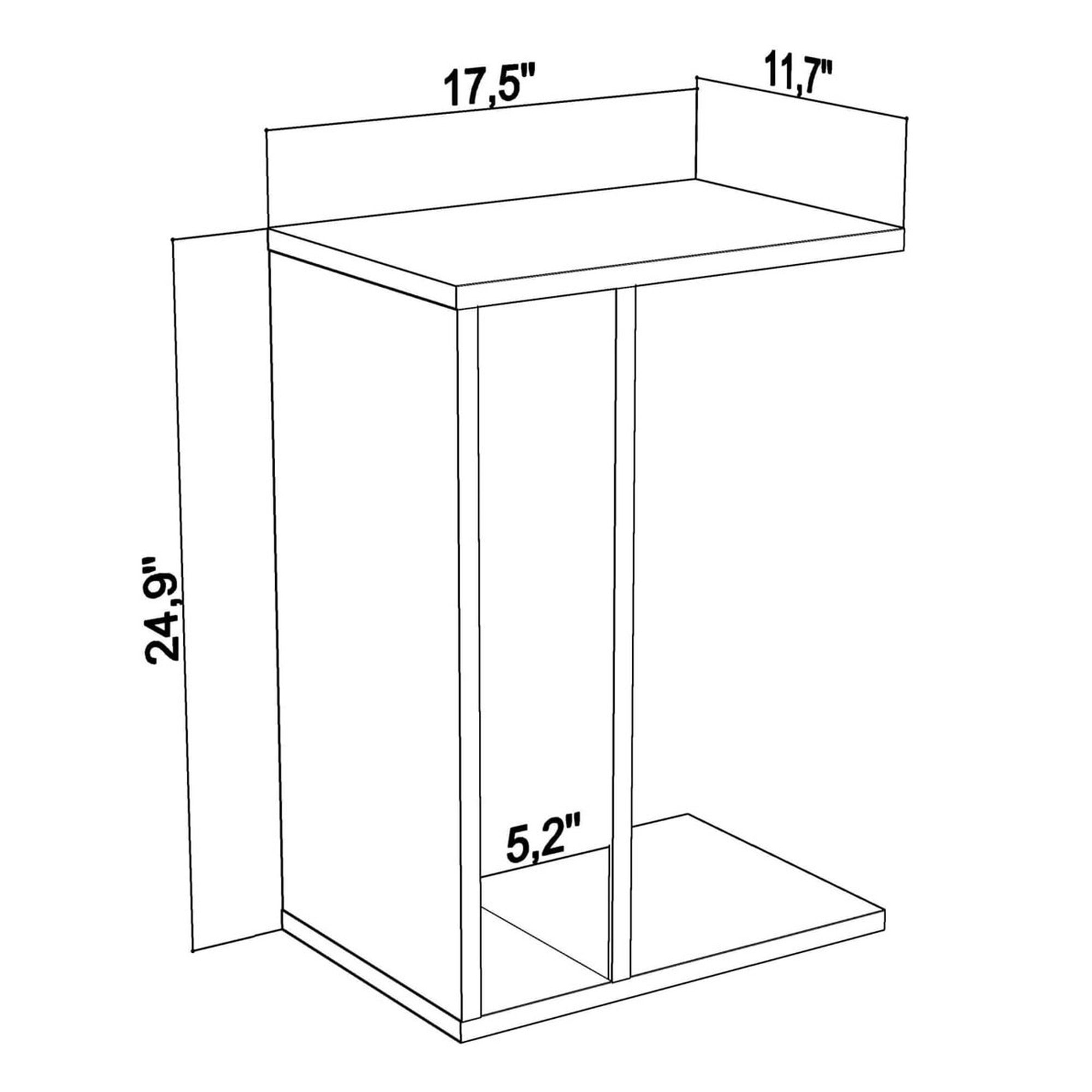 Mesa auxiliar, 100% tablero de aglomerado rechapado en melamina, color blanco_x000D_
antracita