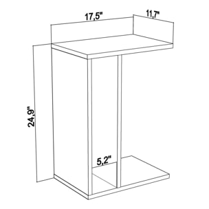 Mesa auxiliar, 100% tablero de aglomerado rechapado en melamina, color blanco_x000D_
antracita