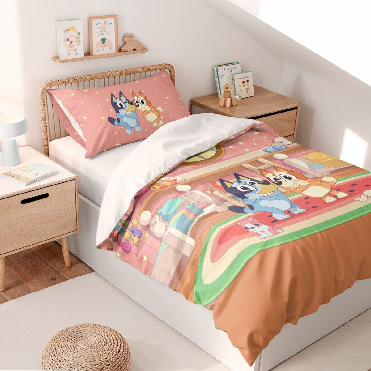 Funda nordica BLUEY + funda almohada 45x110