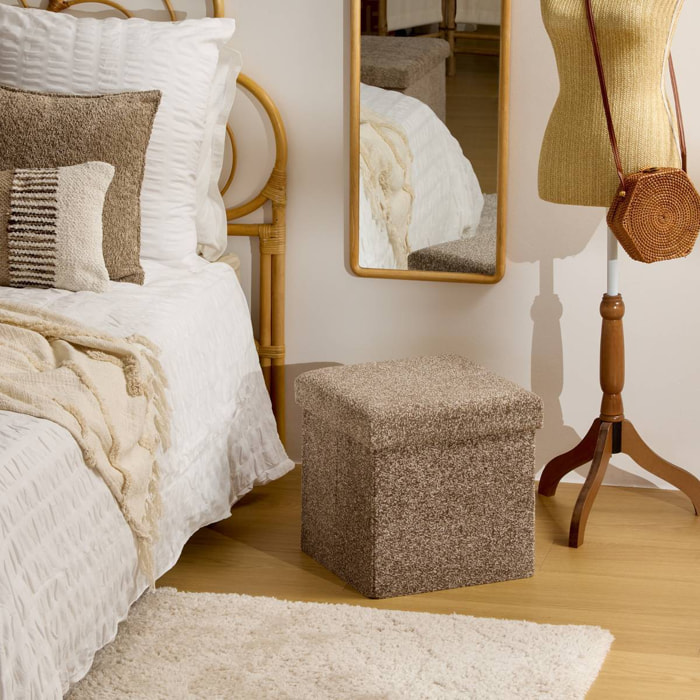 Pouf Coffre Pliable Oxia 38x38cm Marron Tonka