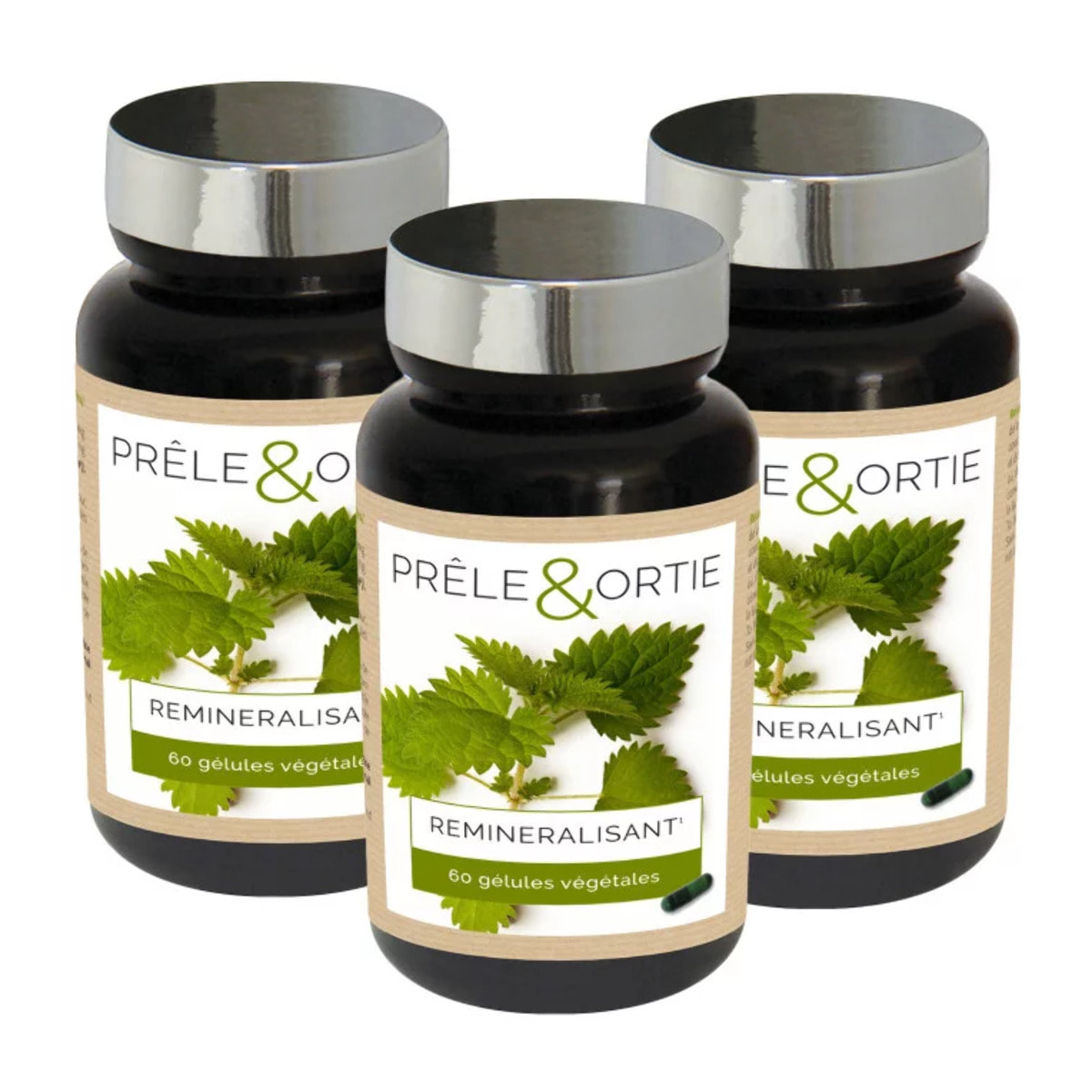 NUTRI EXPERT - Prêle & Ortie - Facilite l'élimination des toxines - Contribue au bon fonctionnement de l'organisme - Vegan - 60 gélules végétales - Marque Française - Extraits de plantes - Lot de 3