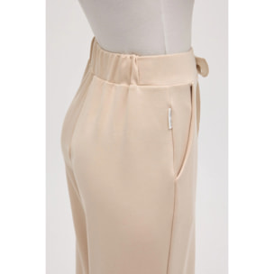 Pantaloni dritti fluidi color avorio