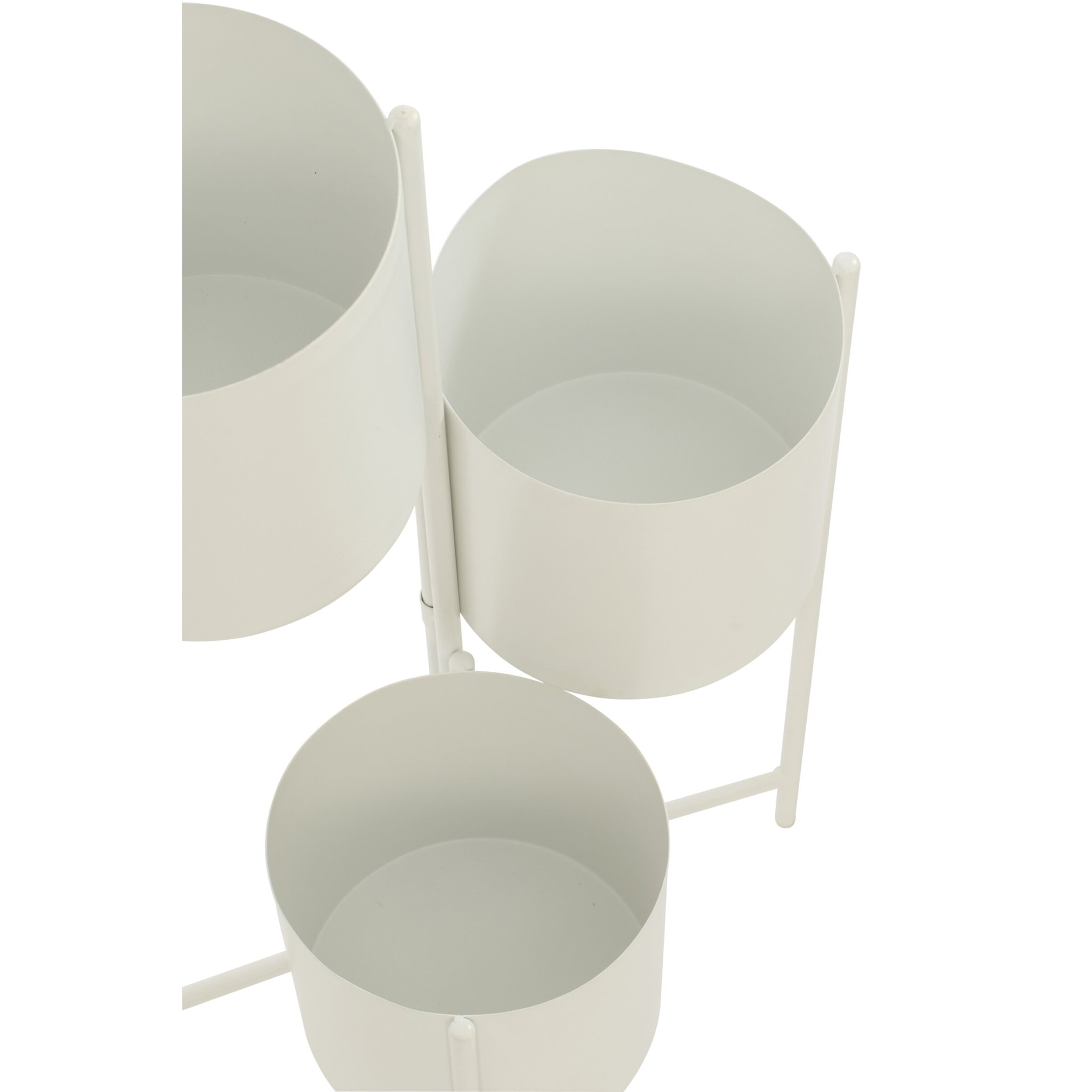 J-Line Cache-pot 3 pots  - métal - blanc