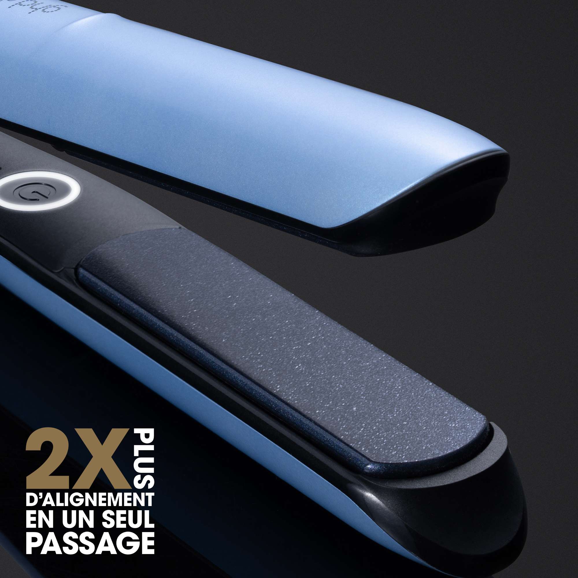 Lisseur ghd chronos bleu glacier et son vanity de rangement