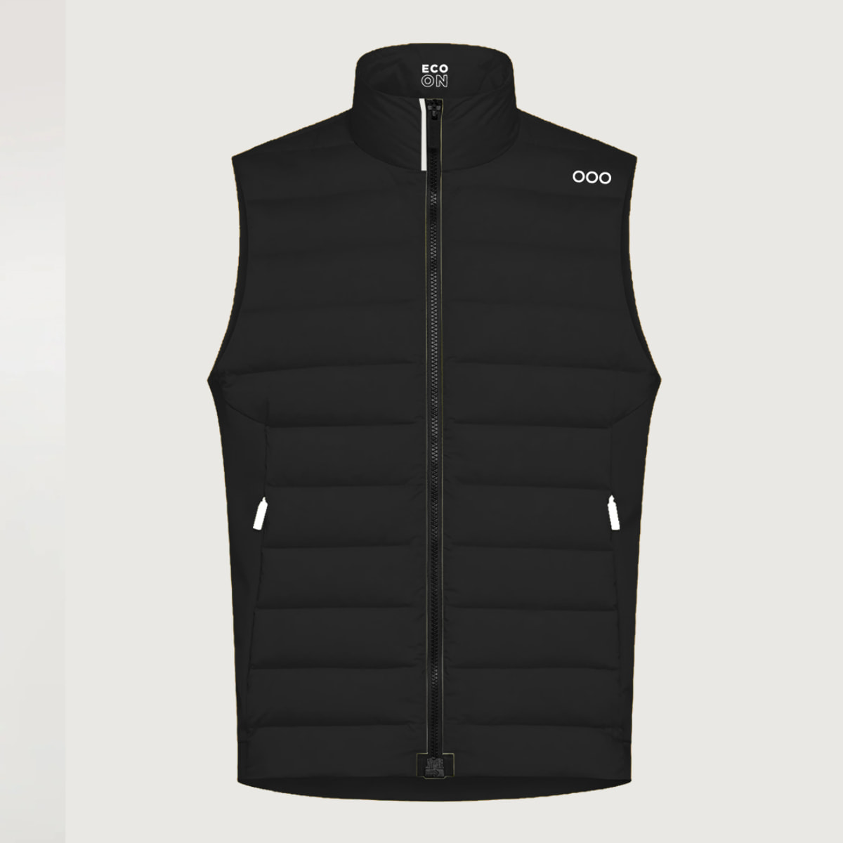 Chaleco ECOActive Insulated Vest dela marca ECOON - Negro con ribete blanco en el cuello