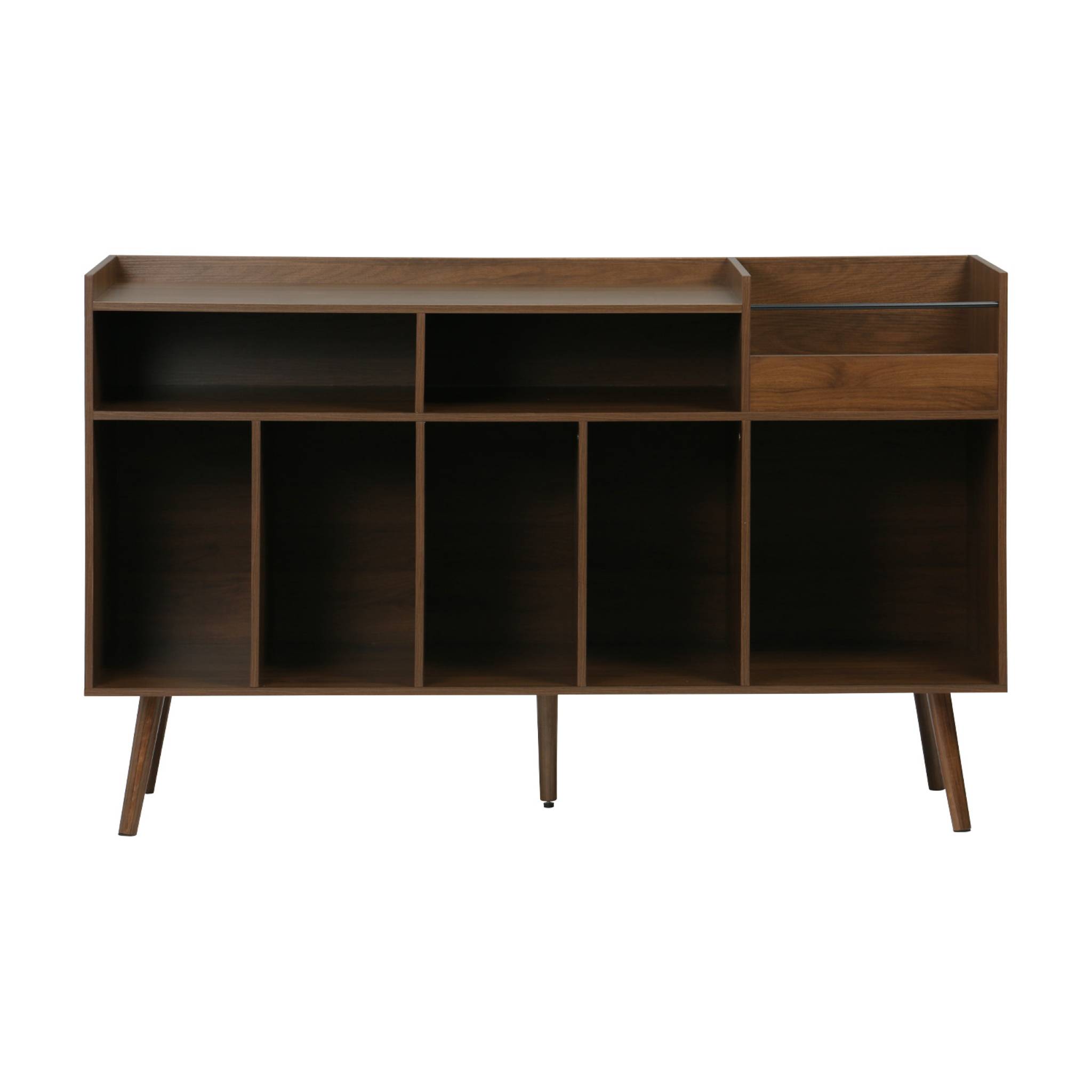 Meuble vinyle vintage effet bois. Népal. L 130 x P 50 x H 80 cm