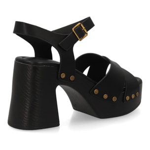 Sandalia plataforma tacón ancho para mujer