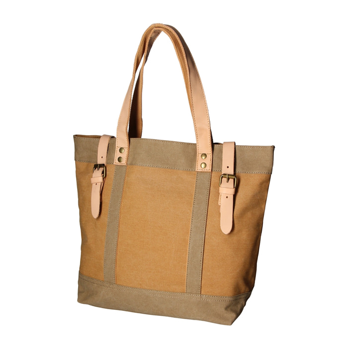 Borsa a mano unisex Maura in Canvas e pelle Borsa Fashion 38x37x16 cm