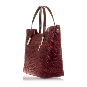 Filippa Borsa tote Donna.Pelle autentica Camoscio Incisa Intrecciata