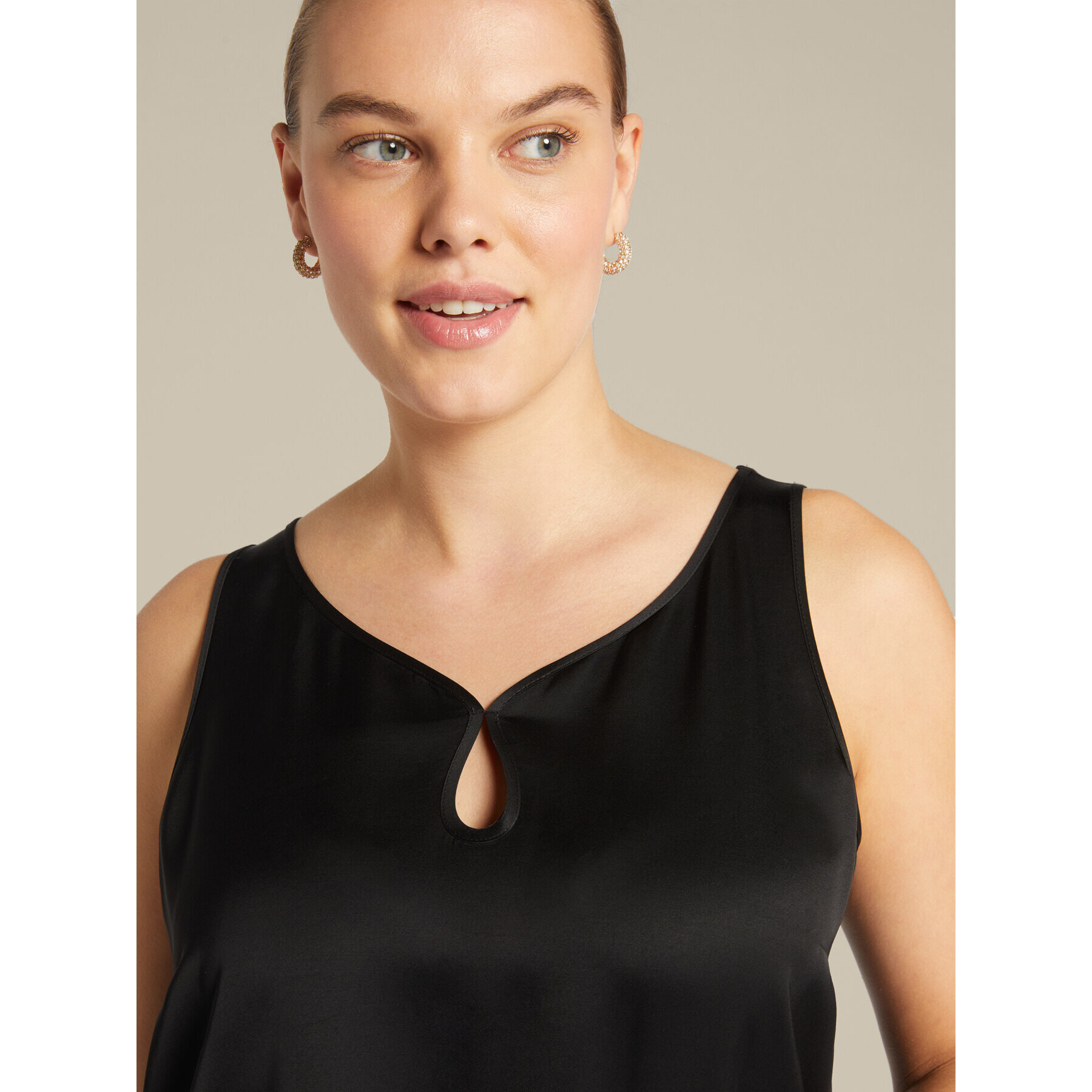 Elena Mirò - Top con scollo a goccia - Nero