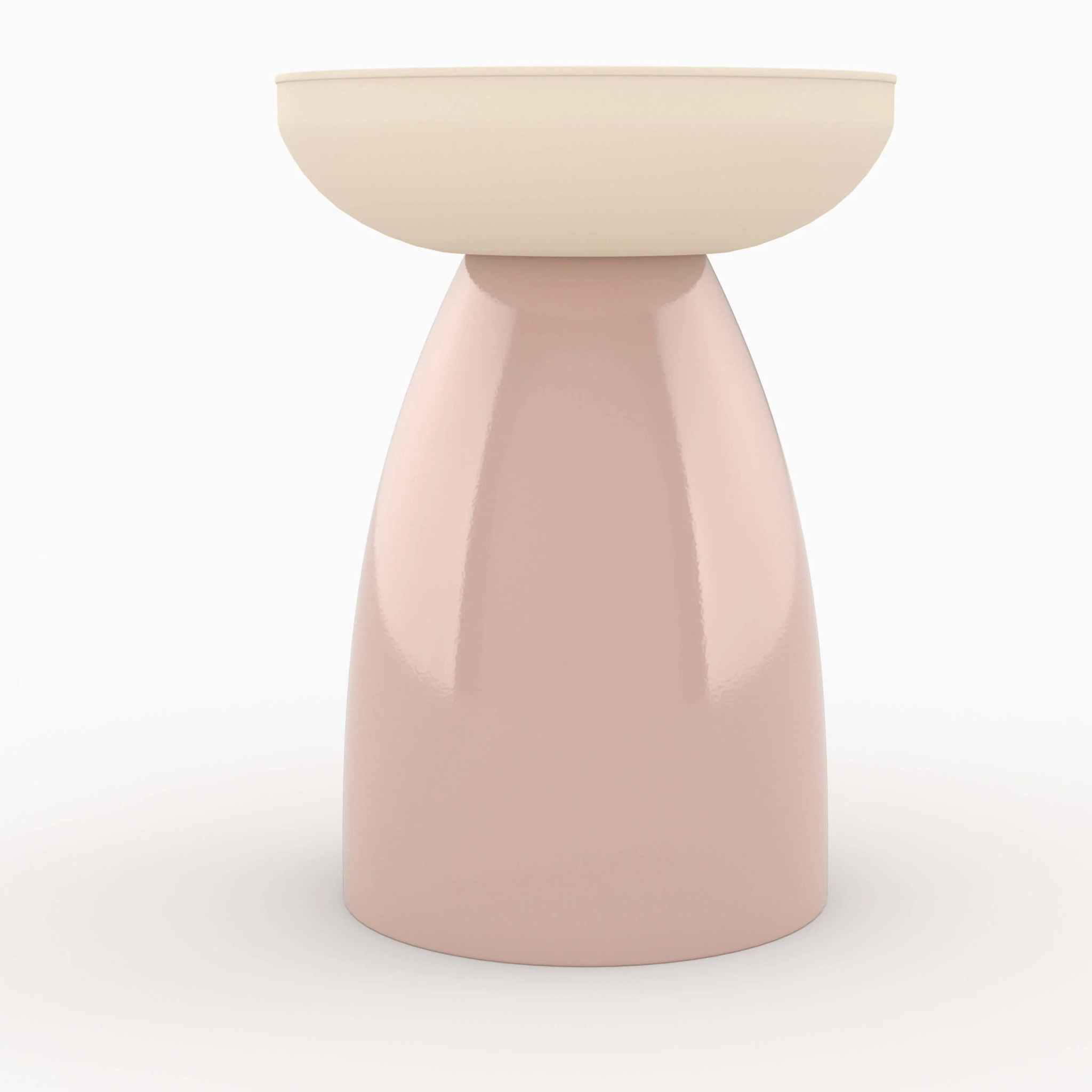 Table d'appoint ronde en métal rose D40 cm - Colette