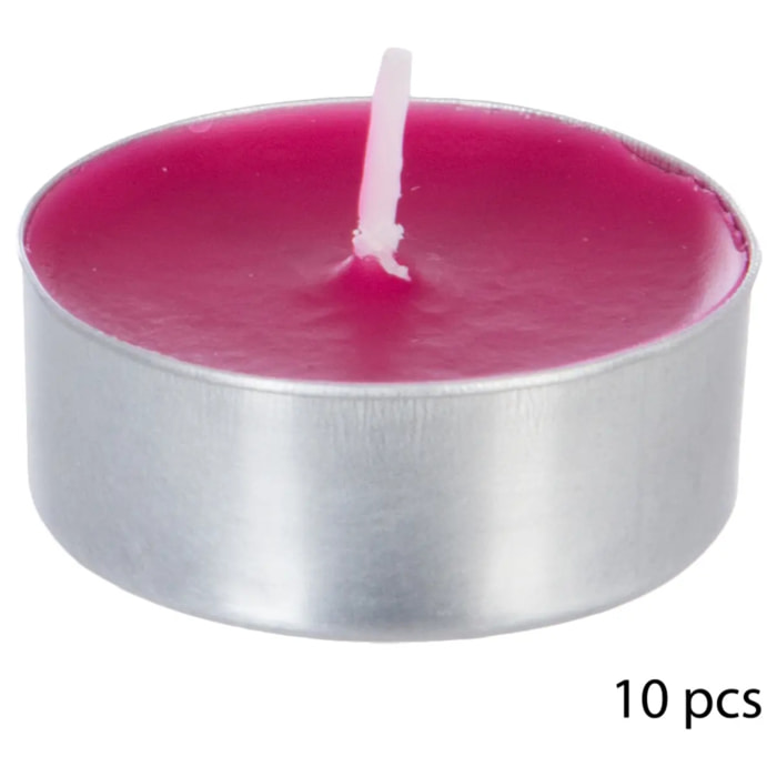 Lot de 10 bougies parfumées framboise 150g