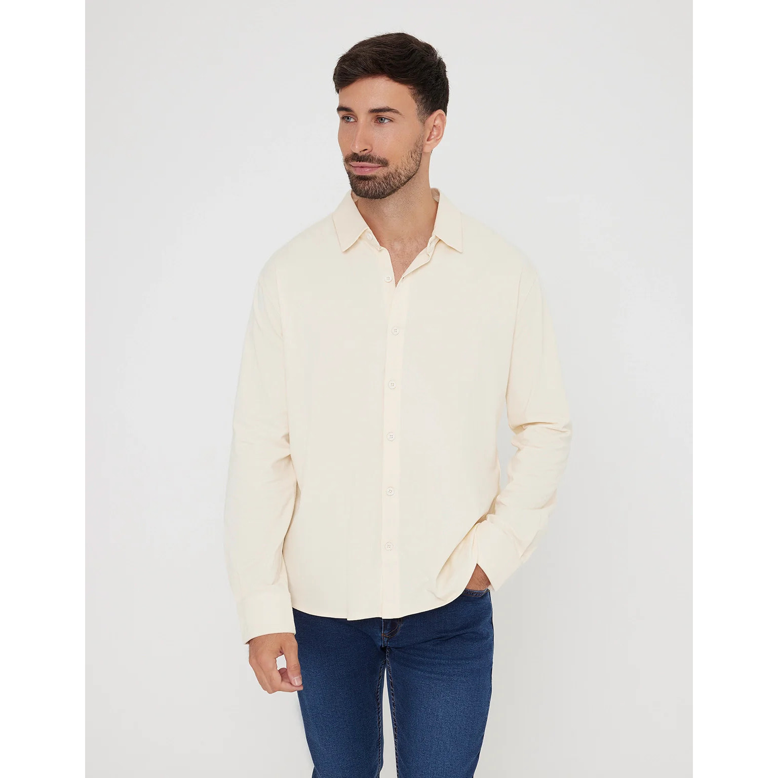 Camisa Manga Larga Crema - Atti