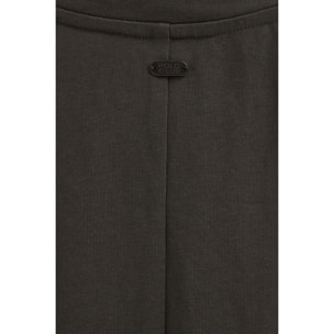 Vestito grigio pietra smanicato con scollo rotondo e logo Polo Club