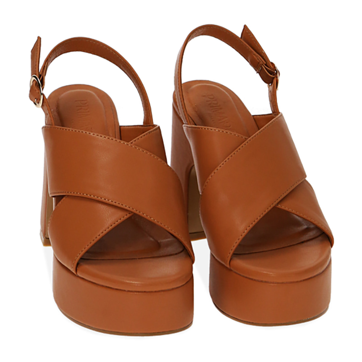 Sandalias de plataforma Cognac, tacón de 10,5 cm