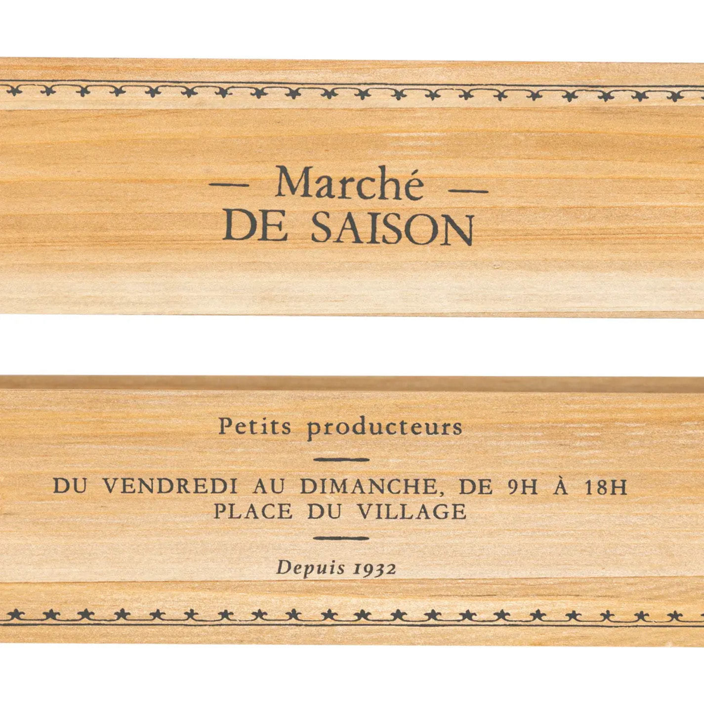 Lot de 2 cagettes Little cottage bois L30/35cm