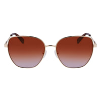 Longchamp - lunettes de soleil - doré - Couleur des verres : rouge - indice solaire : cat. 3