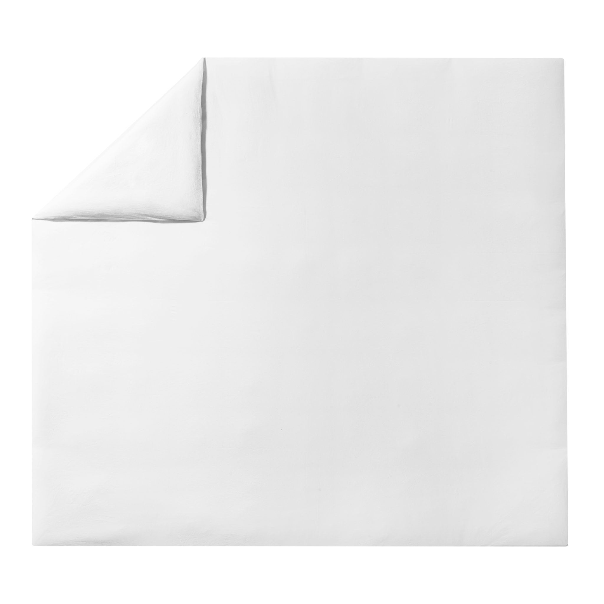 Housse de couette unie en coton lavé, Made in France, SOFT LINE , Blanc