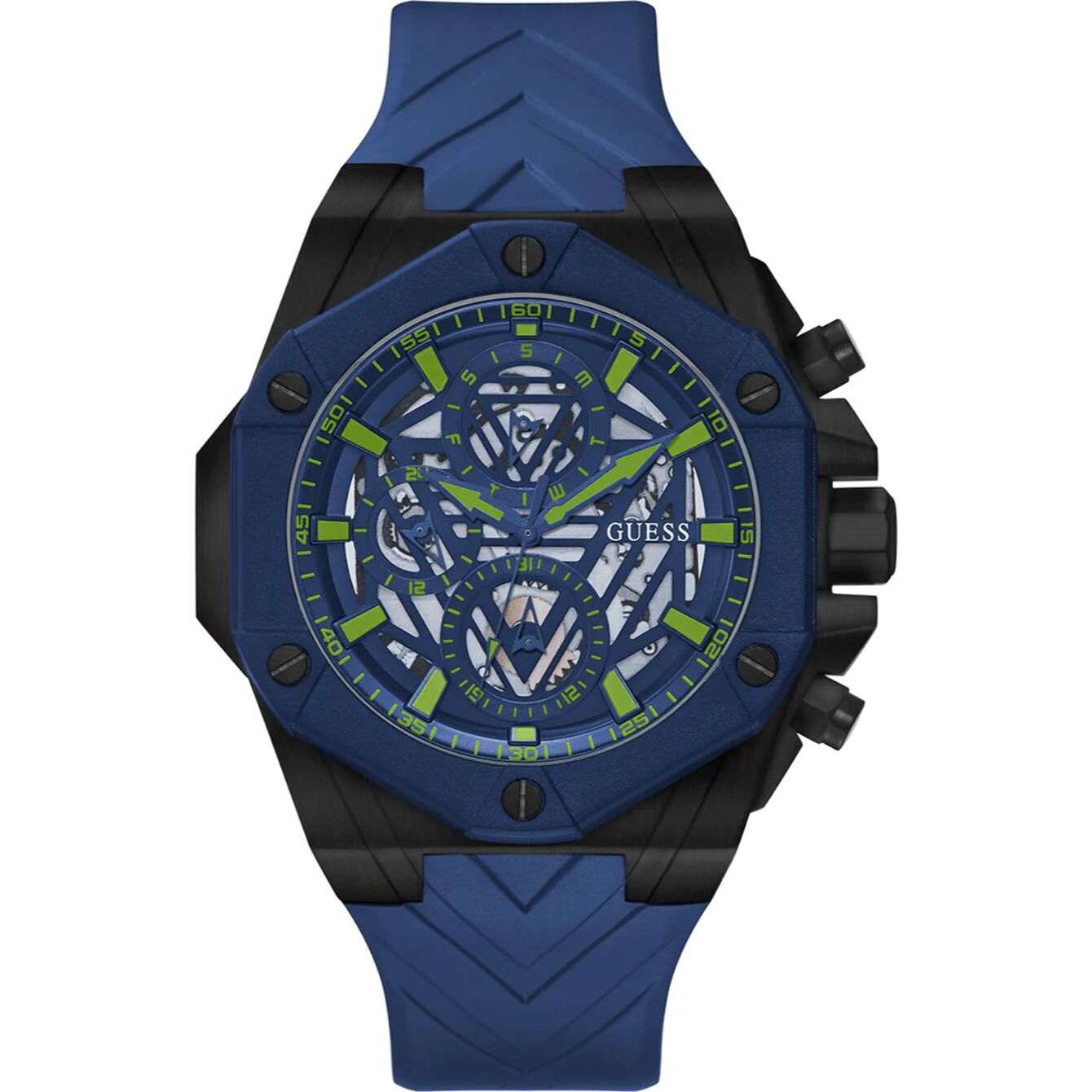 Reloj Guess GW0579G3 Hombre Analogico Cuarzo con Correa de Silicona