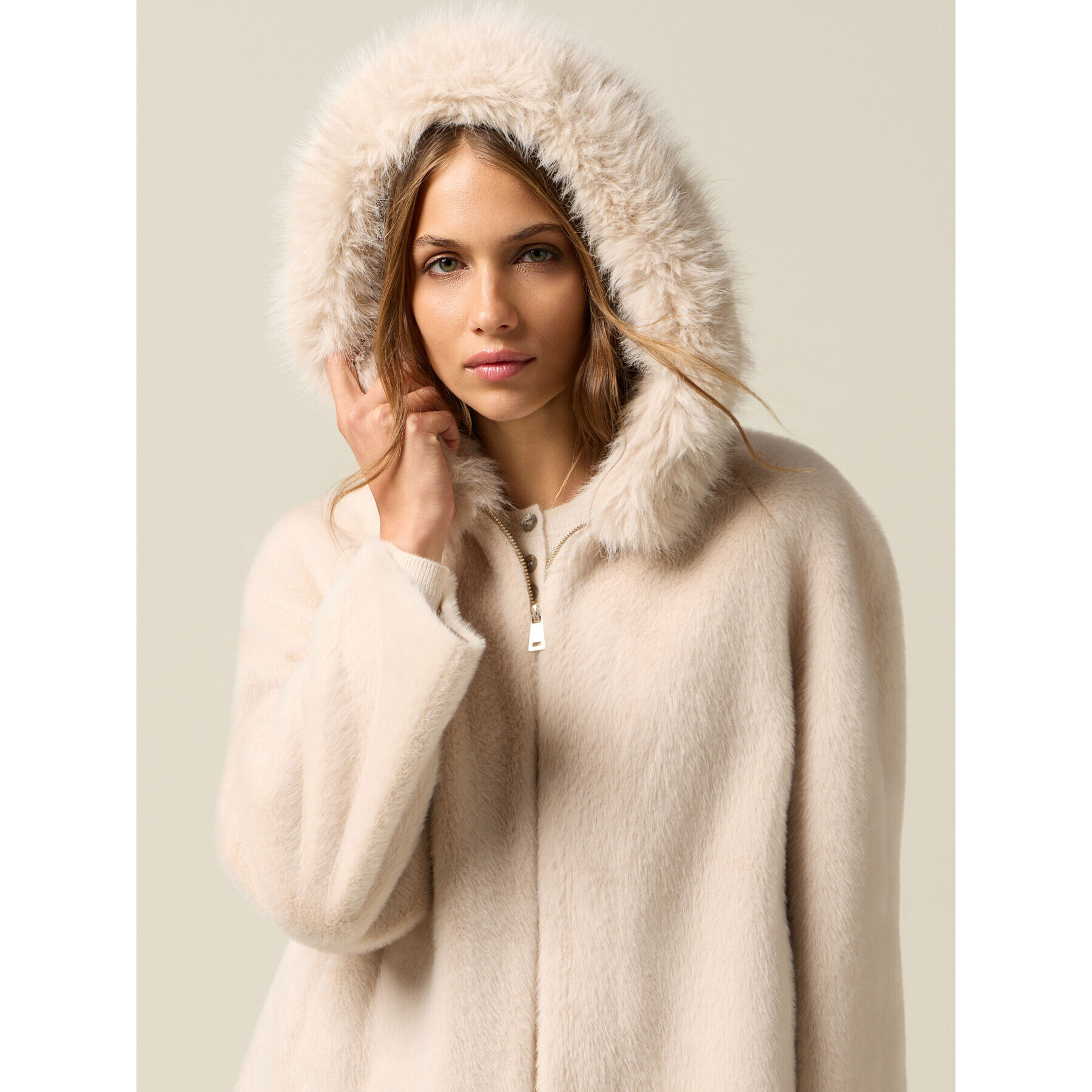 Oltre - Parka corto con capucha - Blanco