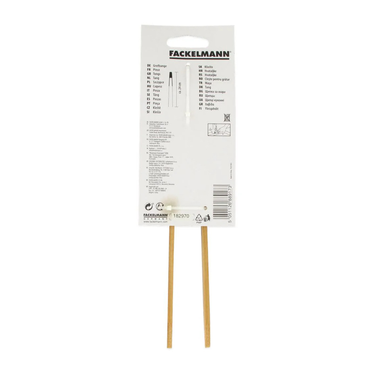 Set de 2 ustensiles de cuisine pince cuisine en bois Fackelmann Boisselerie