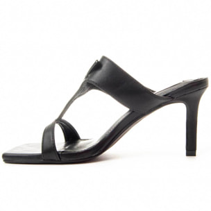 Sandalias de Tacón - Negro - Altura: 7 cm