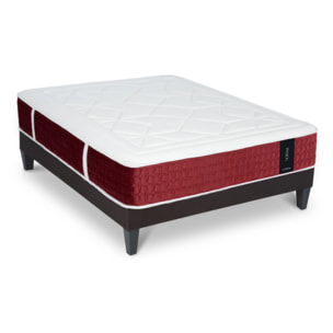 Ensemble Matelas Passion mémoire de forme - 32 cm mémoire de formeavec Sommier Tissus Gris