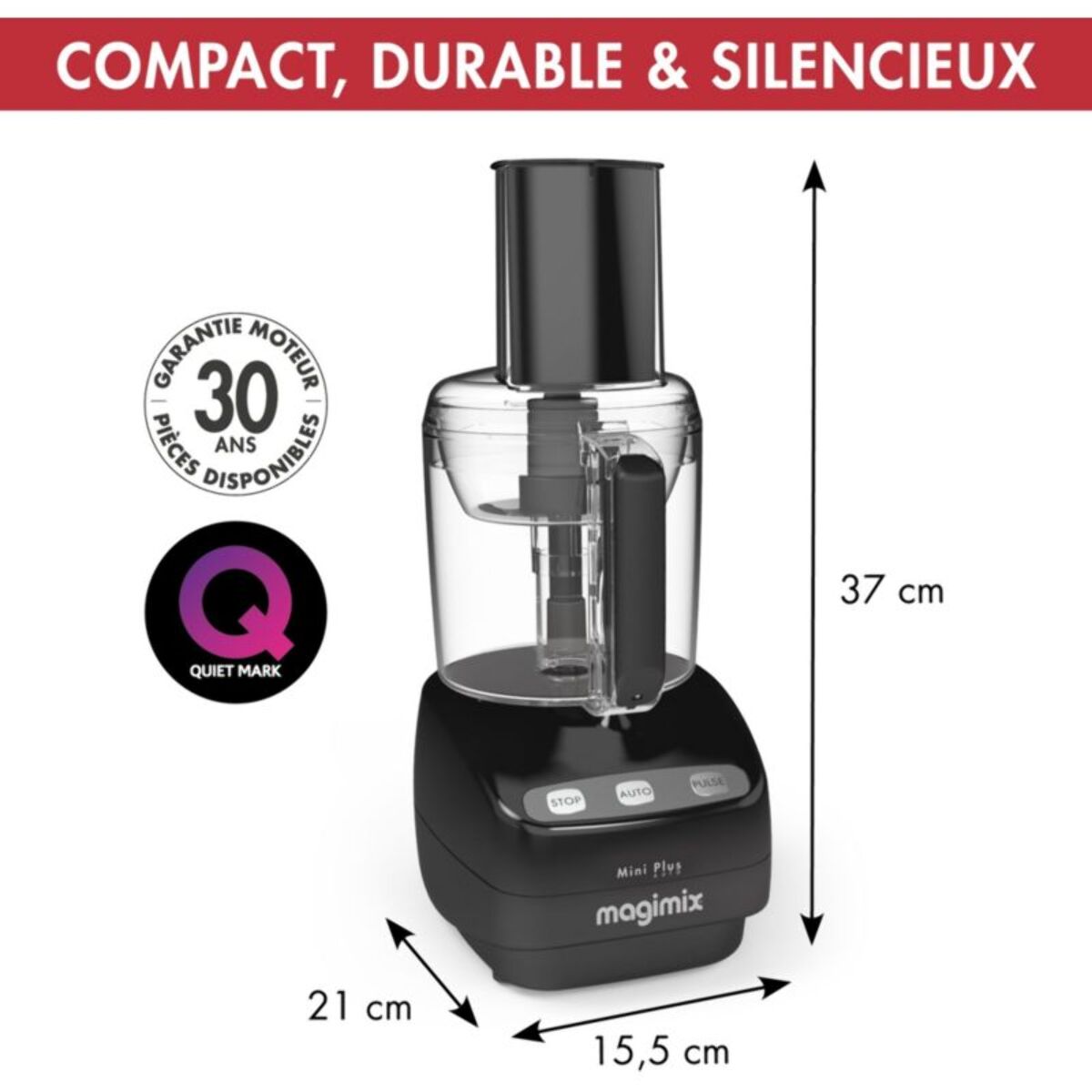 Robot multifonction MAGIMIX 18252F MINI PLUS NOIR