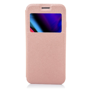 DAM CUSTODIA A LIBRO CON CHIUSURA MAGNETICA A FINESTRA Iphone 7 Plus/ Iphone 8 Plus 7x1x14 Cm. Colore: oro rosa