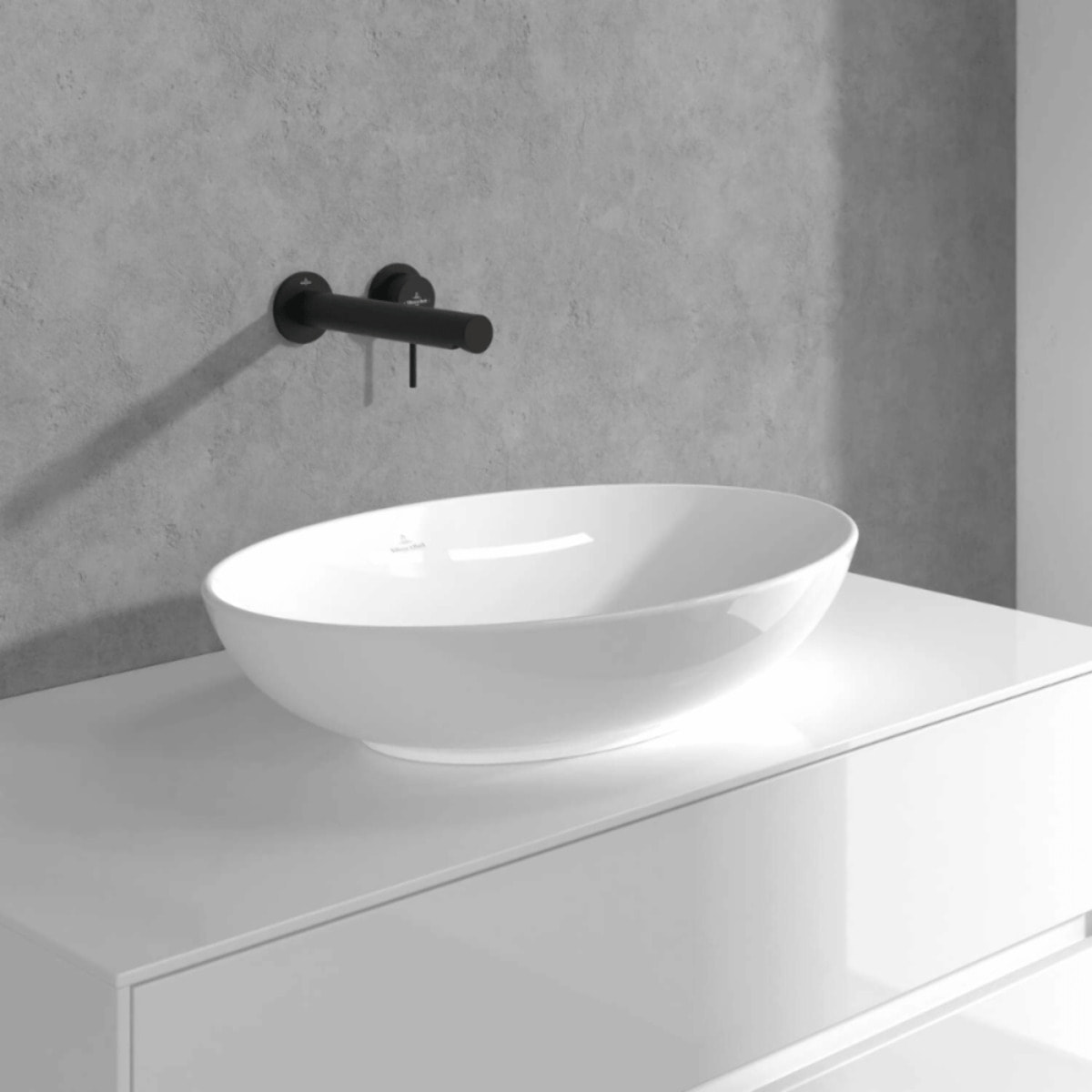 Mitigeur lavabo mural Loop & Friends noir mat