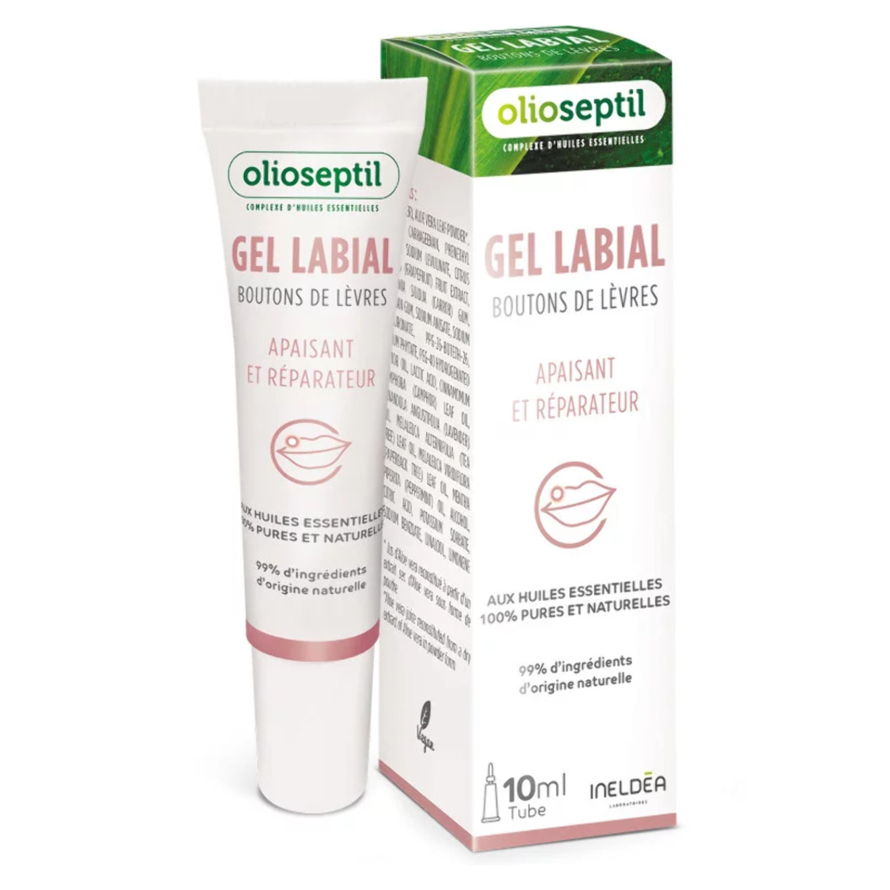 OLIOSEPTIL - Gel labial - Aux huiles essentielles 100% pures et naturelles - Apaisant et réparateur - Vegan - Tube 10ml