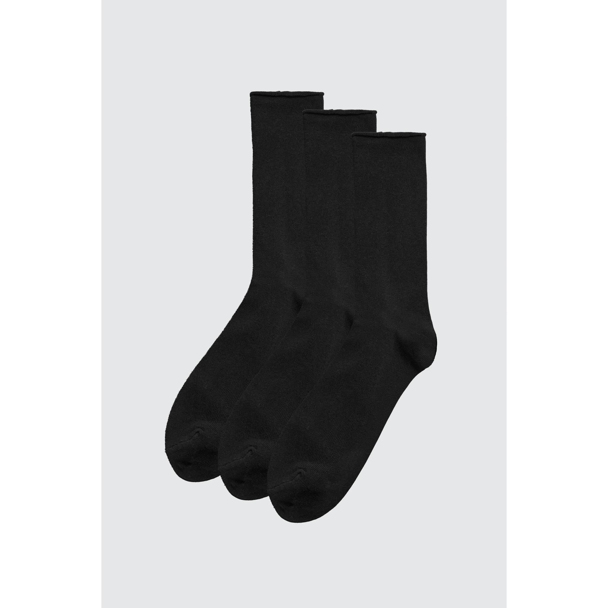 Confezione da 3 calzini alti in bambù senza risvolto in colori neutri