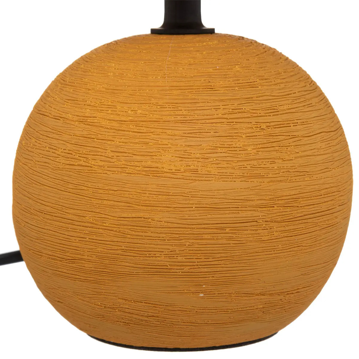 Lampe céramique "Timéo" jaune moutarde strié H25cm