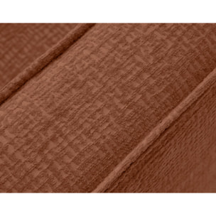 Jake - canapé d'angle droit 4 places convertible avec coffre en tissu velours relief - Terracotta