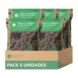 PLANETA HUERTO | Arcilla Expandida 25 L – Bolas de Arcilla para Drenaje, Hidroponía y Sustrato de Plantas