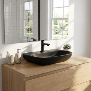 Lavabo SAT Brevis 50x38,5 cm sans trop-plein, noir mat (SATBRE5038RBKM)