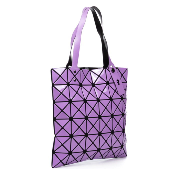 Borsa a tracolla Zerbo dal design geometrico, realizzata in PVC.