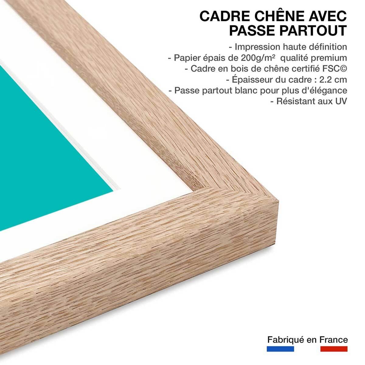 Affiche  coeur à prendre Affiche sous cadre bois